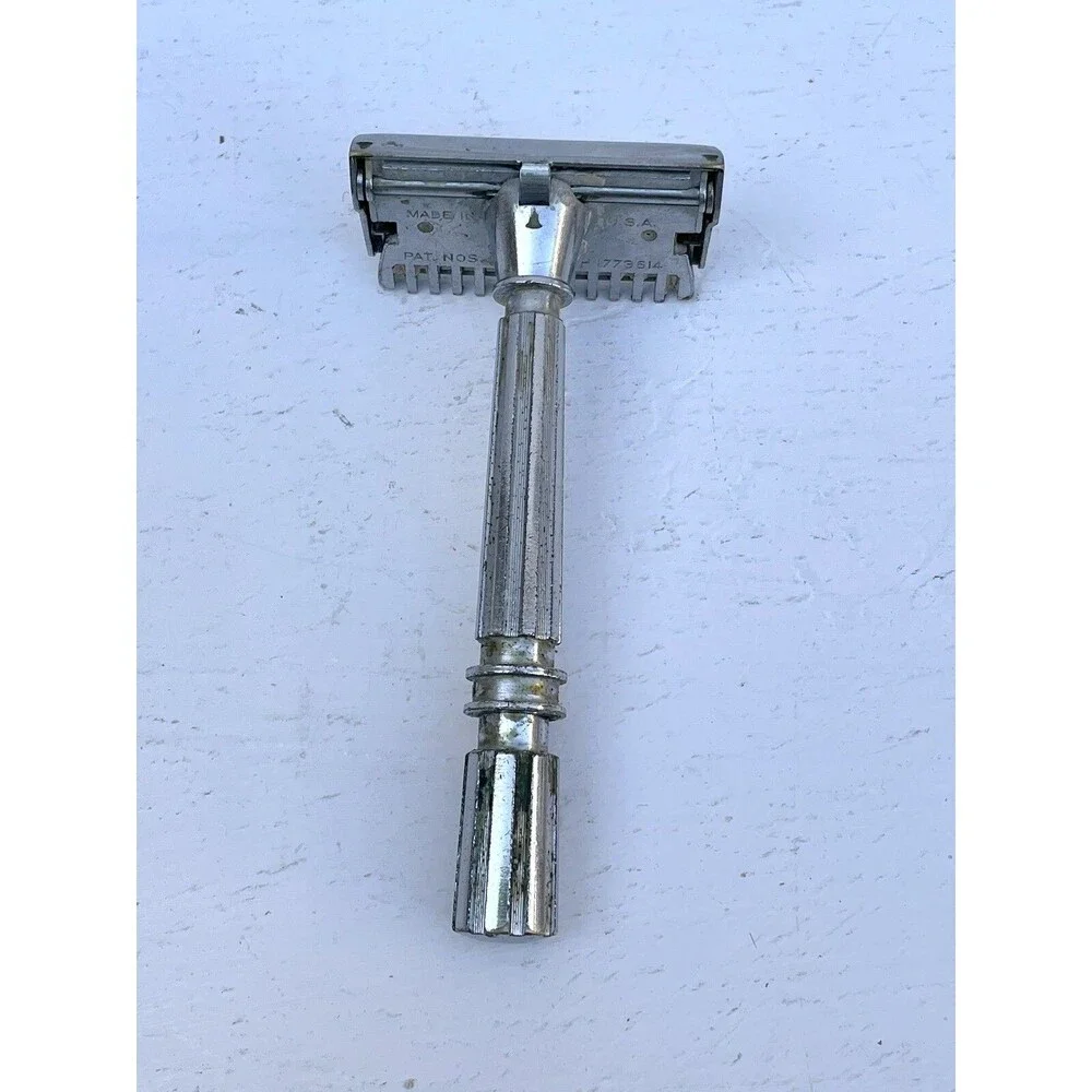 Vintage Eversharp Schick Injector Safety Razor w/ Blade Dispenser Retro Shaving